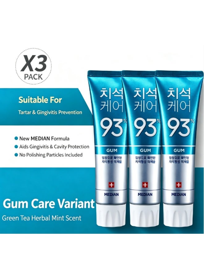 MEDIAN (Pack of 3) 93% Green Toothpaste Toothpaste for The Prevention of Gum Disease - Image 2