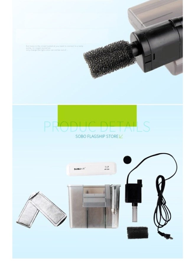SOBO External Fish Aquarium Hang On Hanging Filter WP-308H 6W 600L/hr - Image 4