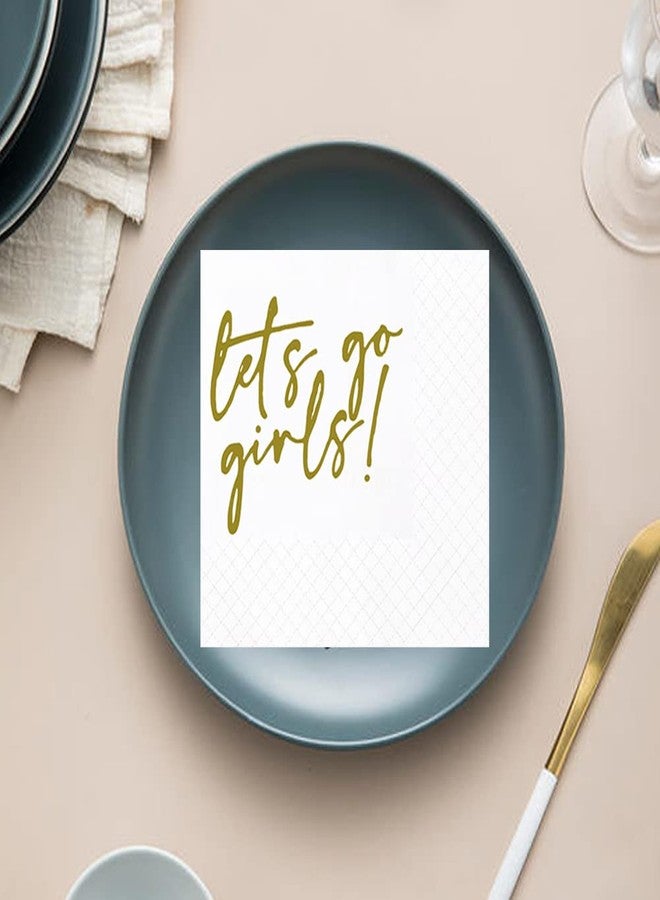 Geloar LETS GO GIRLS Cocktail Napkins, 100 Pack Gold LETS GO GIRLS Cowgirl Disco Last Rodeo Nashville Bachelorette Party Napkins for Bridesmaid Bridal Shower Wedding Table Decor | 2-Ply, 5x5 Inches - Image 5