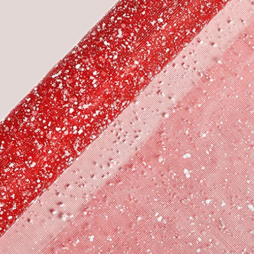 3A Featuretail 8ft Length/19in Width Snow Net Fabric Roll for Flowers Wrapping, Gift Wrapping, DIY Craft & Decoration (Red, 1 Roll) - Image 1