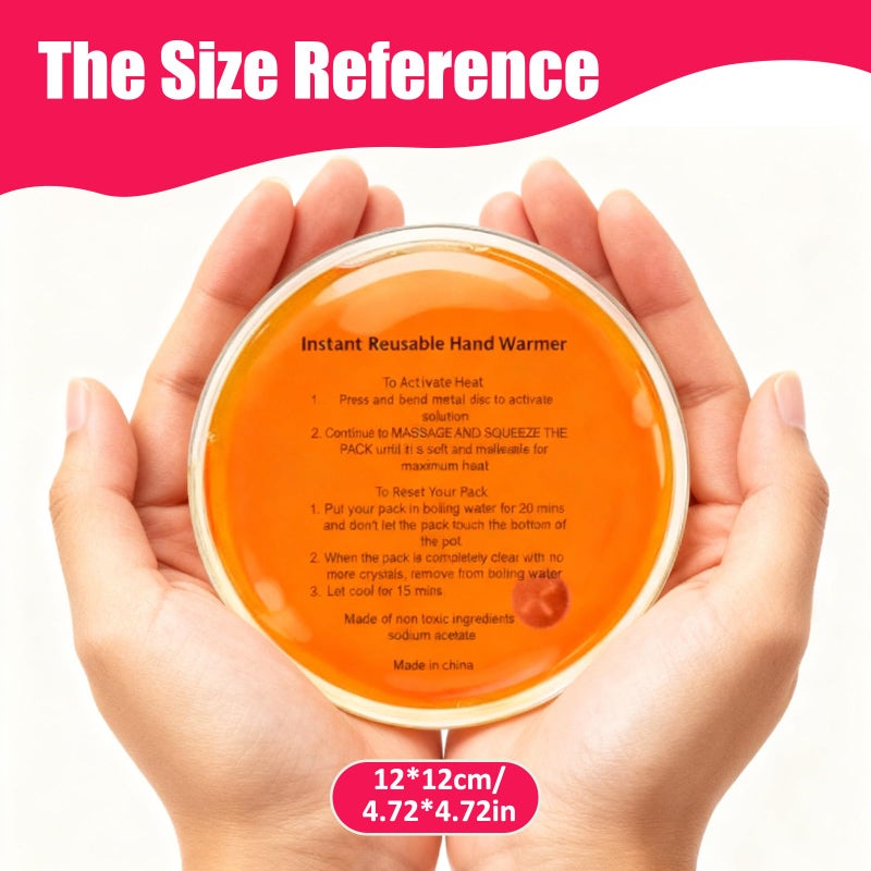 Ruheaou 6pcs Christmas Pocket Hand Warmer,Reusable Snap Portable Lasting Heating Hands Heater,Pouch Gel Cute Long Lasting Warmth for Camping,Outdoor Xmas Pattern, for Women Men (YX) - Image 5