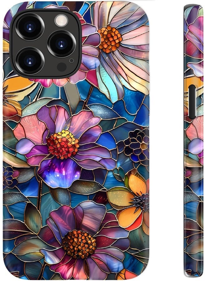جراب Goodon لهاتف iPhone 14 Pro بتصميم أنيق - متوافق مع Magsafe - غطاء صلب مزدوج الطبقات وغطاء سيليكون - جراب حماية للهاتف بتصميمات زهور برية للنساء - أزهار نابضة بالحياة - Image 1