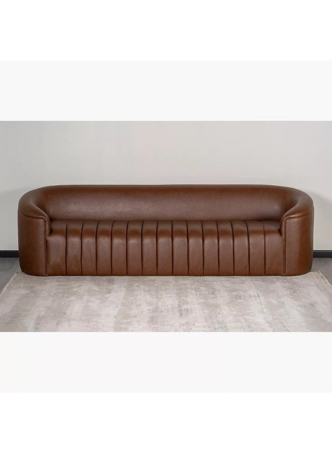 HomeJoyz | Royal The Luxe Cradle Sofa - Leather Fabric - Dark Brown - 260x85x80cm - Swedish Wood - Royal Luxe - Image 1