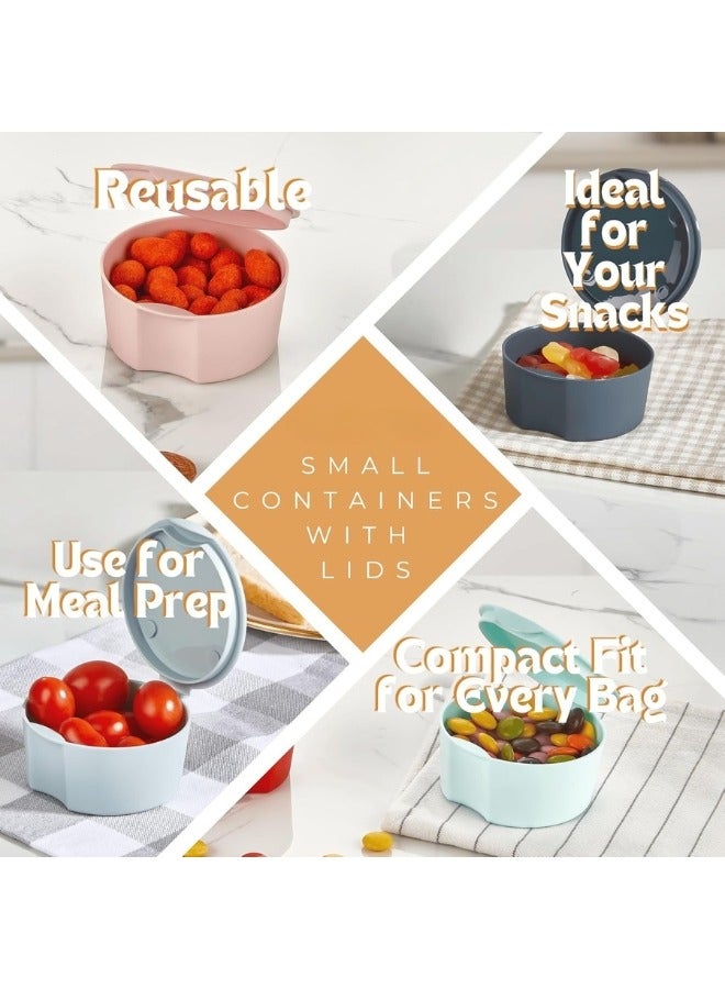 4 Pack Small Containers with Lids Snack Containers, Salad Dressing Containers, Reusable Small Plastic Food Storage Containers (115ml - Multicolor) - Image 2