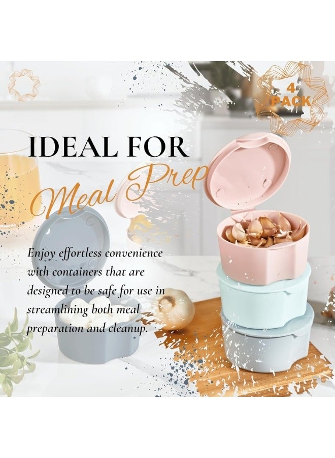4 Pack Small Containers with Lids Snack Containers, Salad Dressing Containers, Reusable Small Plastic Food Storage Containers (115ml - Multicolor) - Image 3