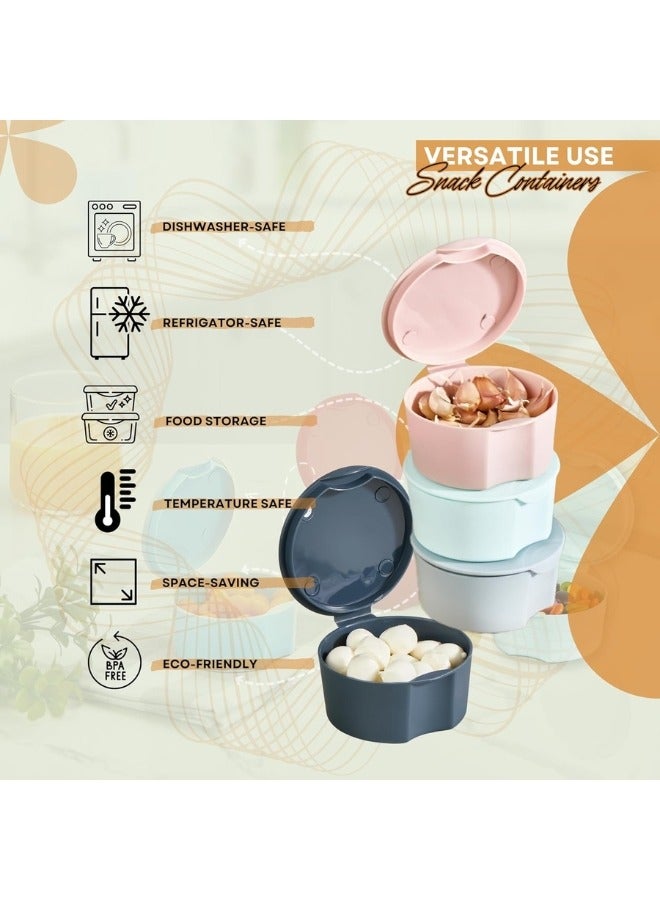 4 Pack Small Containers with Lids Snack Containers, Salad Dressing Containers, Reusable Small Plastic Food Storage Containers (115ml - Multicolor) - Image 5