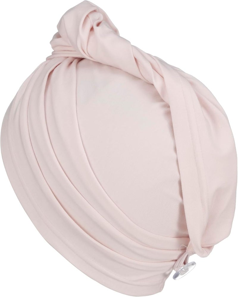 KISMETICS T-Shirt Hair Plopping Towel for All Textures - Cotton Blend Water Absorption Turban with Secure Button - Moisture Gentle Styling and Setting Wrap - Pink - Image 4