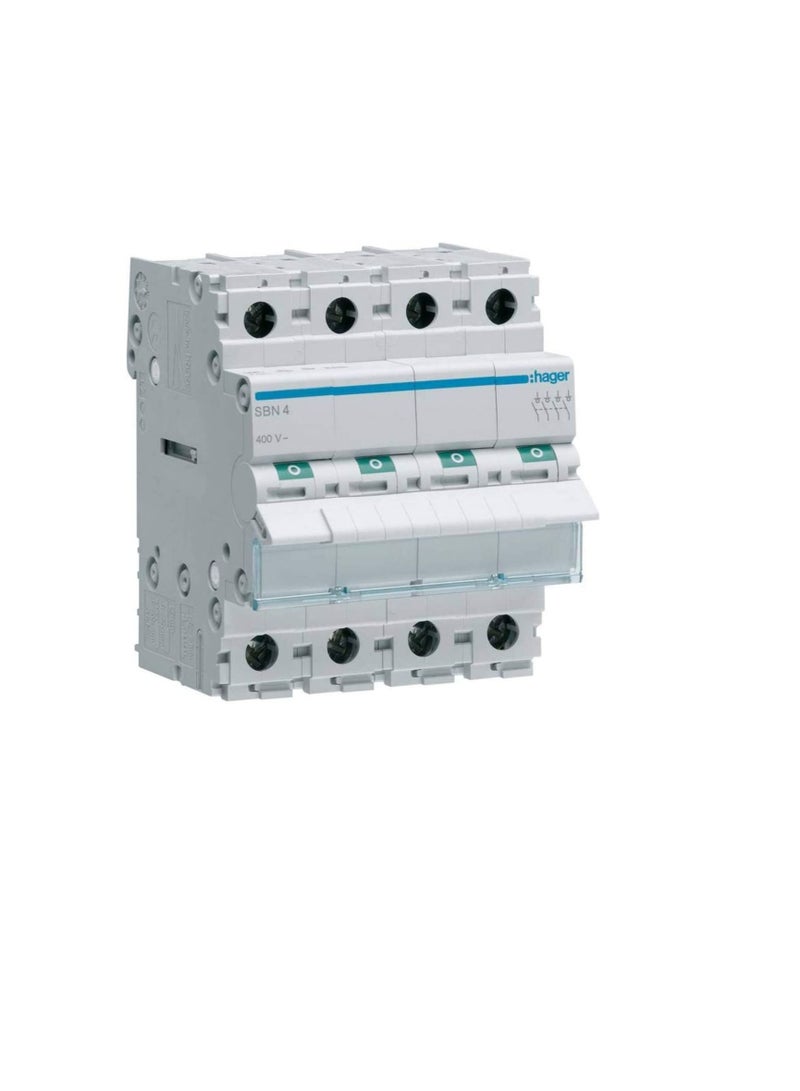 HAGER FOUR POLE 63A ISOLATOR 4POLE SBN464N - Image 2