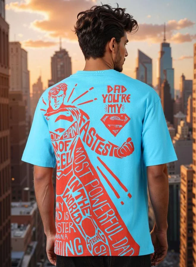 The Indian Garage Co Men Blue Boxy Fit Graphic T-Shirt