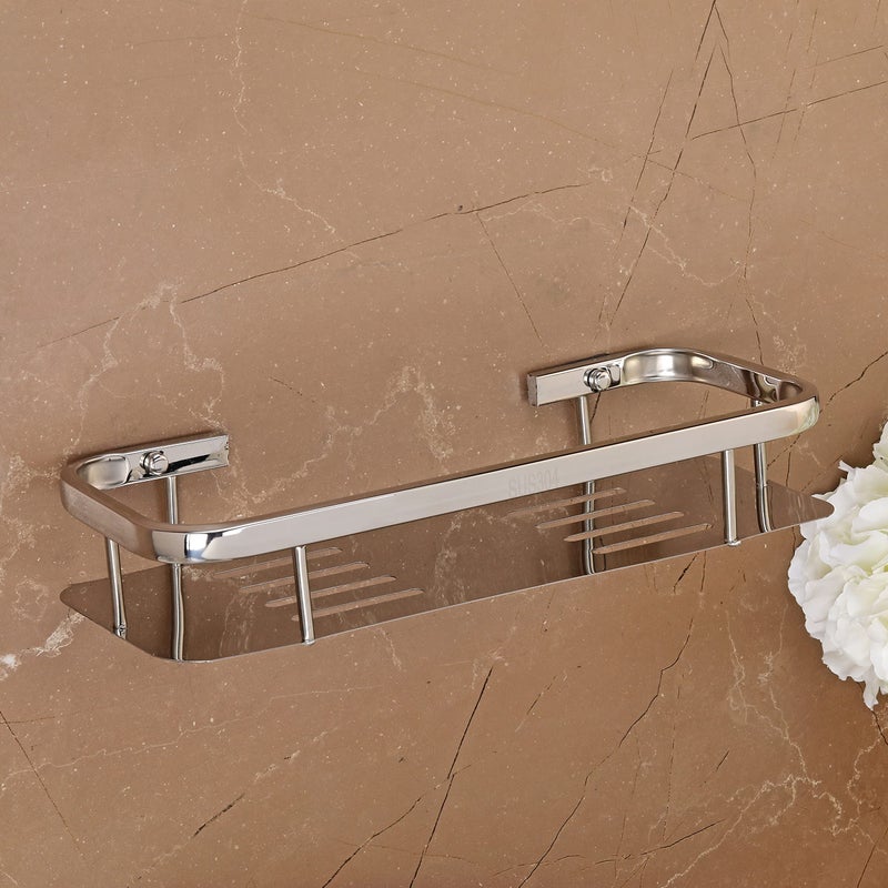 FORTUNE Stainless Stell Wall Mount Shelf Bathroom Multi-Functional Storage Shelf/Kitchen Shelf/Rack & Caddy Basket of (14 x 5 Inch) - Bathroom Accessores - Image 2