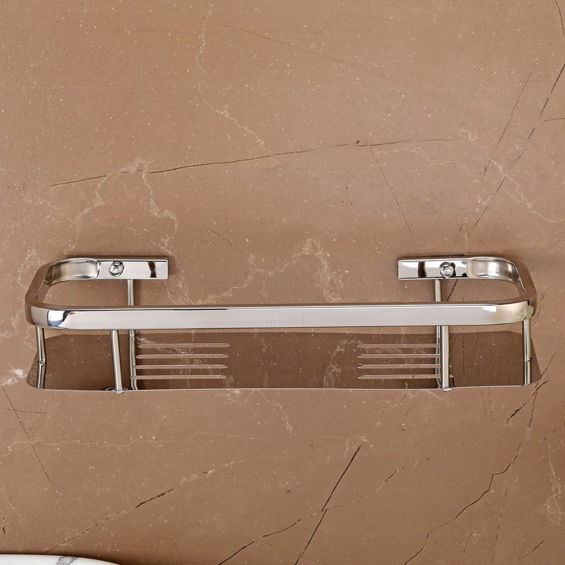 FORTUNE Stainless Stell Wall Mount Shelf Bathroom Multi-Functional Storage Shelf/Kitchen Shelf/Rack & Caddy Basket of (14 x 5 Inch) - Bathroom Accessores - Image 3