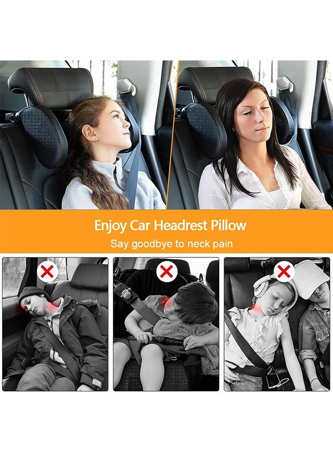Muyixin وسادة مسند رأس السيارة، مسند رأس للنوم قابل للتعديل بزاوية 360 درجة لمقعد السيارة، وسادة مسند رأس على شكل حرف U لدعم الرقبة للأطفال والكبار أثناء السفر - Image 2