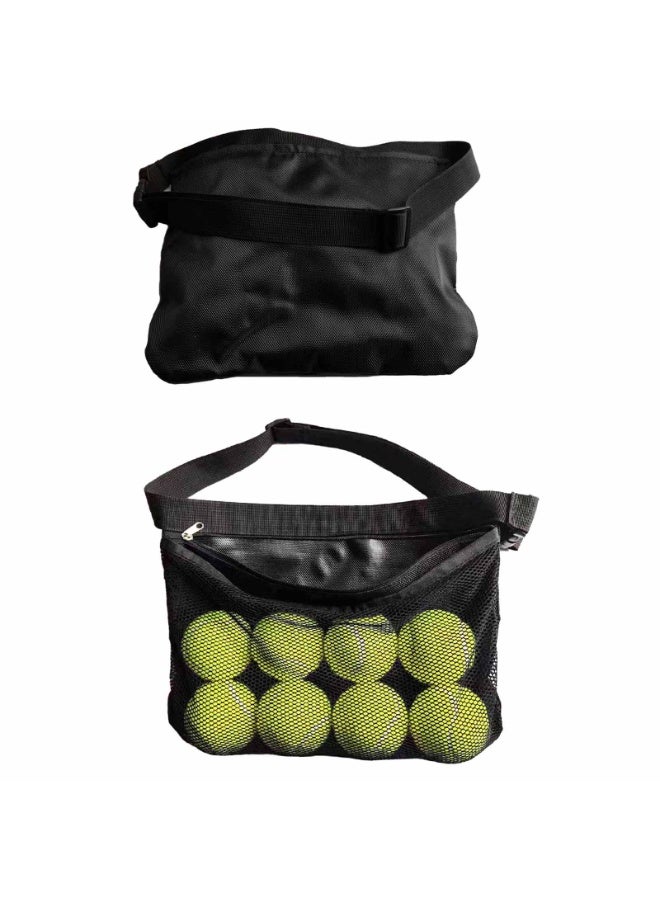 Tennis Ball Storage Bag, Portable Sport Balls Mesh Waist Pouch with Adjustable Strap for Holding Tennis or Pickleball - Image 5