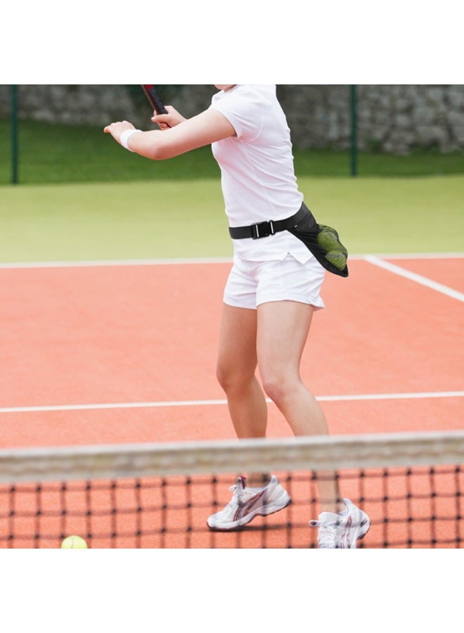 Tennis Ball Storage Bag, Portable Sport Balls Mesh Waist Pouch with Adjustable Strap for Holding Tennis or Pickleball - Image 4