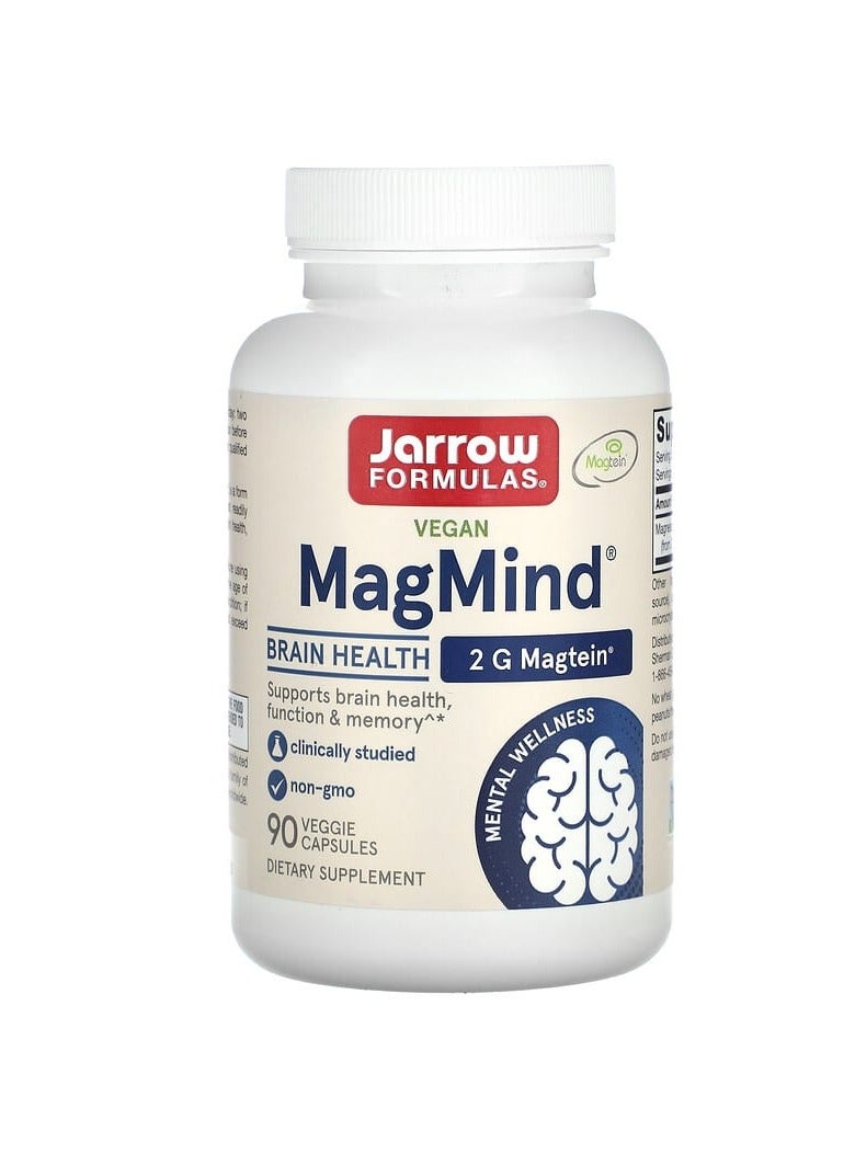 jarrow formulas Vegan MagMind®, Brain Health, 90 Veggie Capsules (48 mg per Capsule)