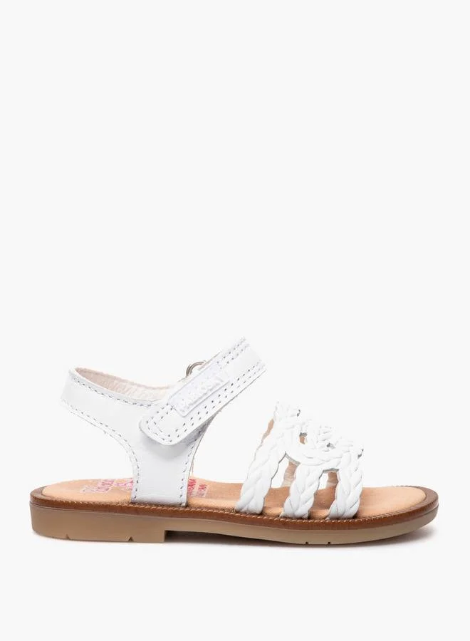 Pablosky Leather Strap Sandals With Hook & Loop Closure