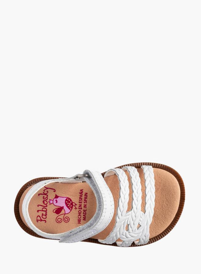 Pablosky Leather Strap Sandals With Hook & Loop Closure - Image 4