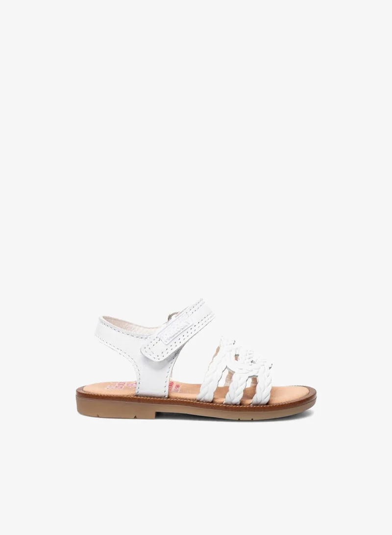 Pablosky Leather Strap Sandals With Hook & Loop Closure