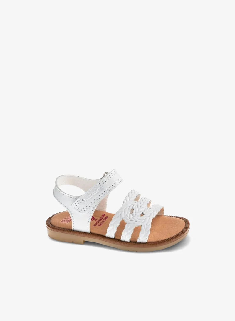 Pablosky Leather Strap Sandals With Hook & Loop Closure