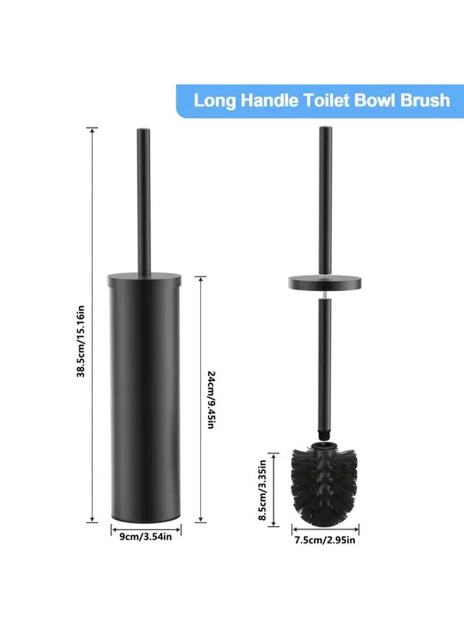 Brushed Silvery Toilet Brush With Splash Proof Cover And Stainless Steel Handle For Deep 360 Degree Cleaning - Image 4
