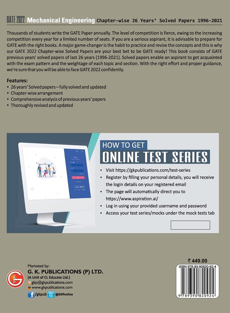 GATE 2022 Mechanical Engineering - 26 Years Chapter-wise Solved Papers (1996-2021)  - Image 2