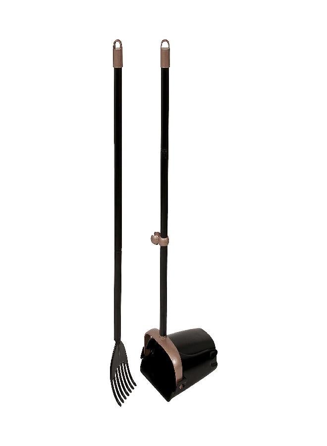 Arm & Hammer Dog Pooper Scooper Swivel Bin & Rake, Poop Scoop for Dogs, Black (2 Heavy Duty Scented Waste Bags Included) - Image 1