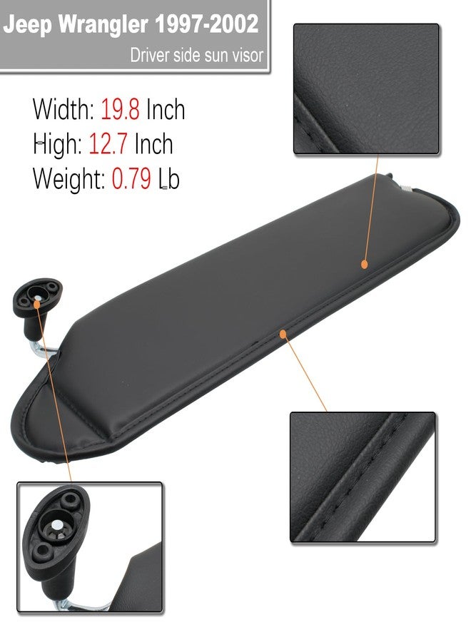 NHILES Left Driver & Right Passenger Sun Visor Compatible with Jeep Wrangler TJ 1997-2002 Sunshade Replacement Number 5EP34 LAZAE 5EP35 LAZAE Color: Agate - Image 4