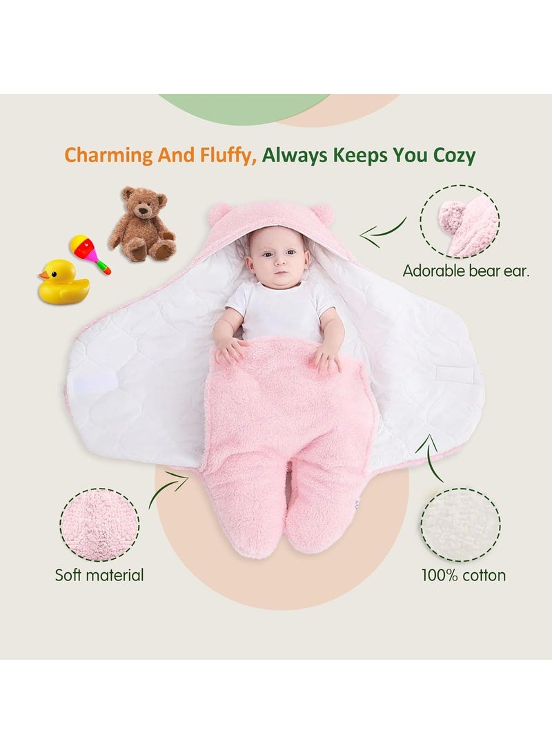 OYO BABY Fleece Lightweight Baby Blankets New Born Hooded Super Soft Wearable Unicorn Wrapper Cum Baby Sleeping Bag for Babies (Pink) - Image 4