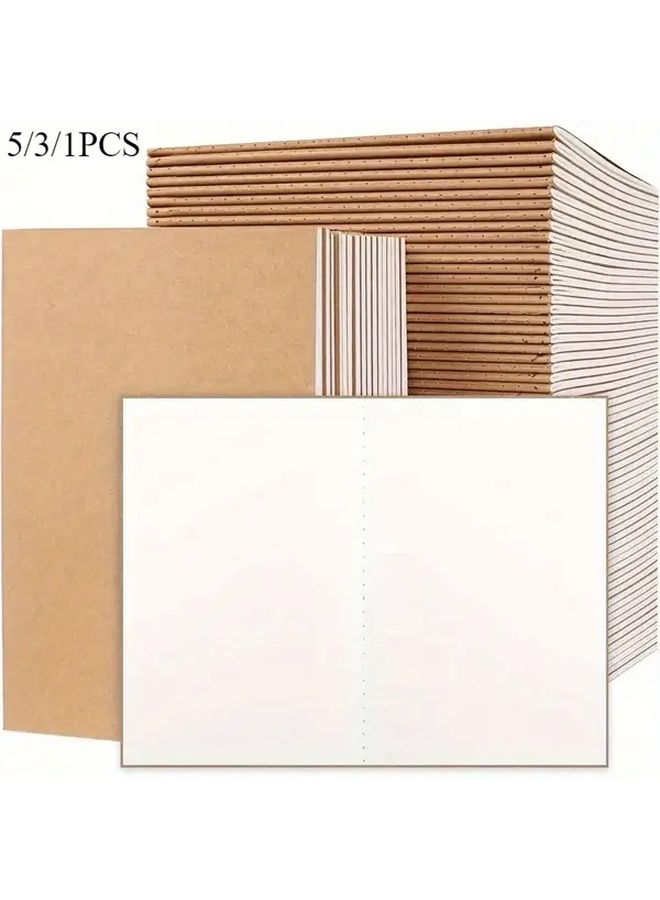 1pc Blank Notebook Portable Detachable Pages Memo Ledger 30 Sheets 60 Pages Thick Paper Horizontal Version Suitable For Gifts School Travel Thanksgiving Halloween Christmas - Image 1