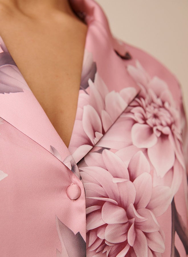La Vie en Rose Satin Button-down Shirt - Image 3