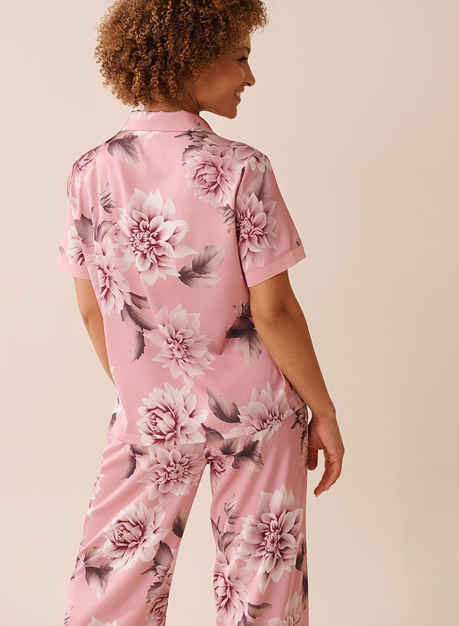 La Vie en Rose Satin Button-down Shirt - Image 2