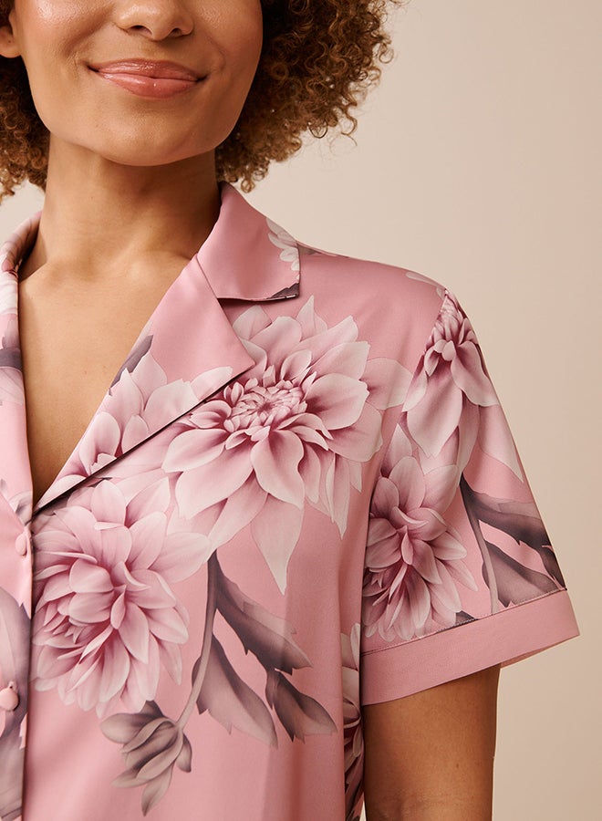 La Vie en Rose Satin Button-down Shirt - Image 4