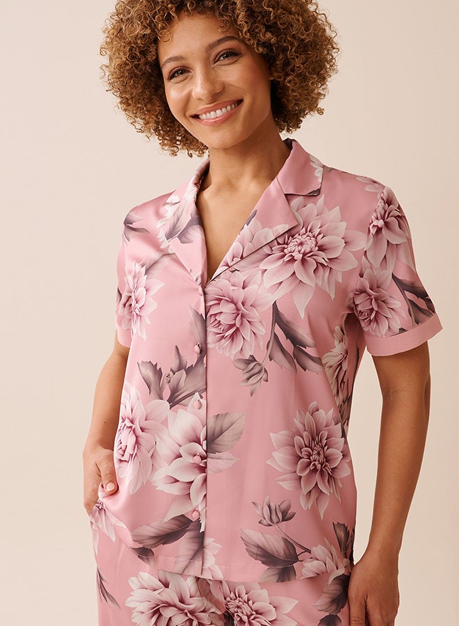 La Vie en Rose Satin Button-down Shirt - Image 5