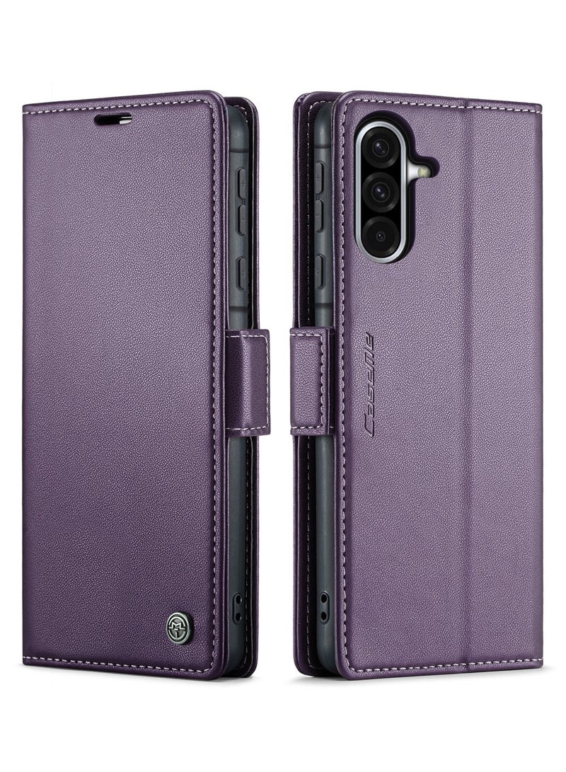 CaseMe Flip Wallet Case For Samsung Galaxy A56 5G RFID Blocking PU Leather Wallet Flip Folio Case with Card Holder Kickstand Shockproof Phone Cover - Purple - Image 1