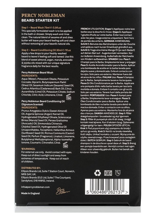 Percy Nobleman - Beard Starter Kit A Beard Grooming Kit Containing Beard Oil And Wash 30Ml / 75Ml - Image 1