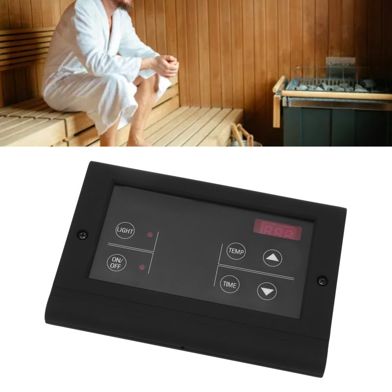 Sauna Room Temperature Controller Wall Mount Wet Steam Generator Controller for Household Black - Image 1