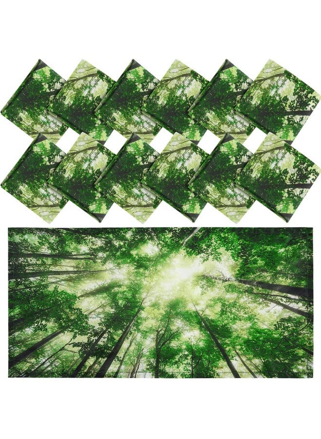 Hortsun 12 Pcs Fluorescent Light Covers, 4 X 2 Ft Magnetic Fluorescent Light Filters To Relieve Eyestrain And Headaches For Home, Office, Hospital, Teacher Classroom Decoration (Forest)  - Image 1