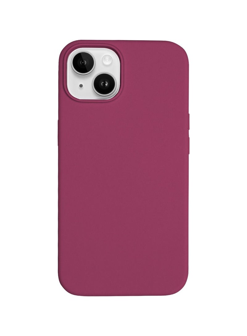 just adore Apple IPhone 14 Case, Silicone Case, Matt Finish, Finger Print resistant cover for IPhone 14 - Wine - Image 1