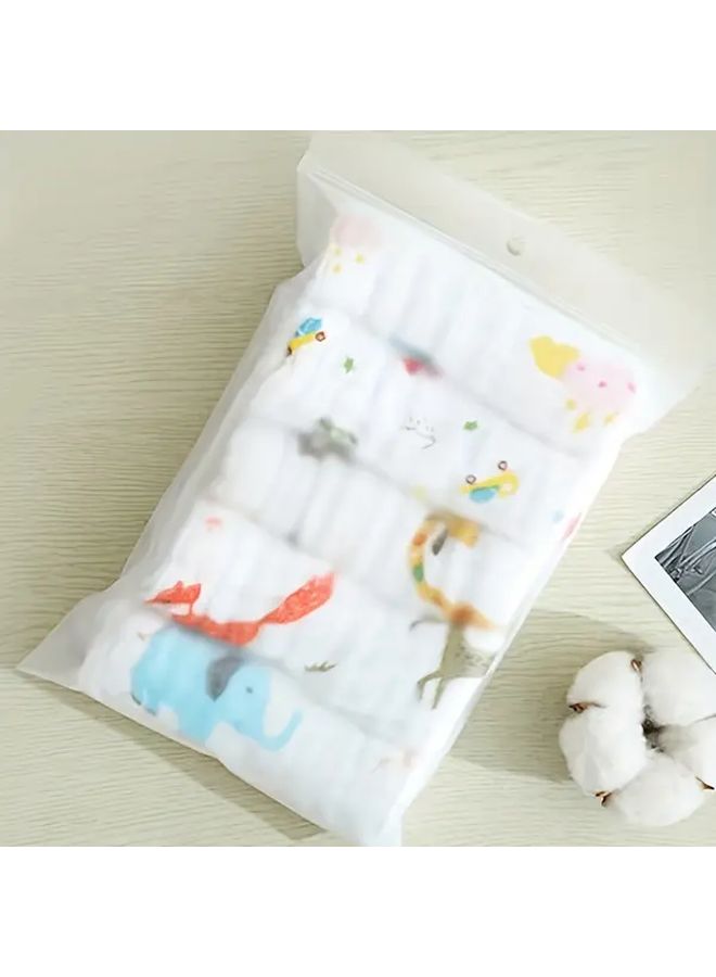 2 Pcs Random Color Soft Skin Friendly Cartoon Print Square Face Hand Towels Car Care - Image 1