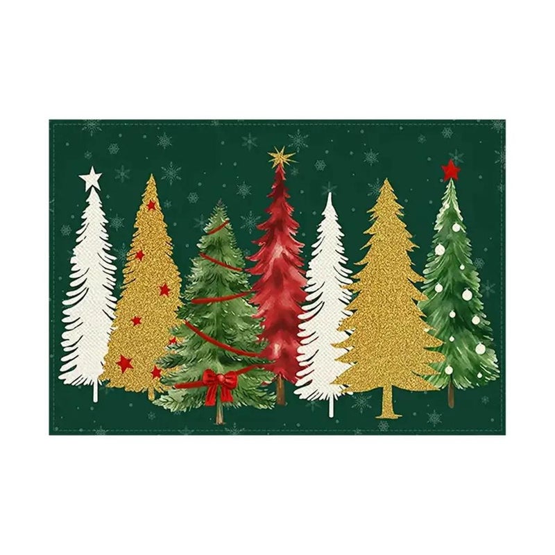 Linen Mats 30x45 Cm Spill-resistant Christmas Decor - Stain-resistant Festive Dining for Family Dinners Holiday Gatherings Everyday Use - Image 5