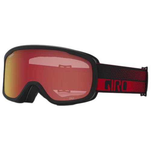 Giro Roam Adult Snow Goggle  Red Flow Strap with Amber ScarletYellow Lenses