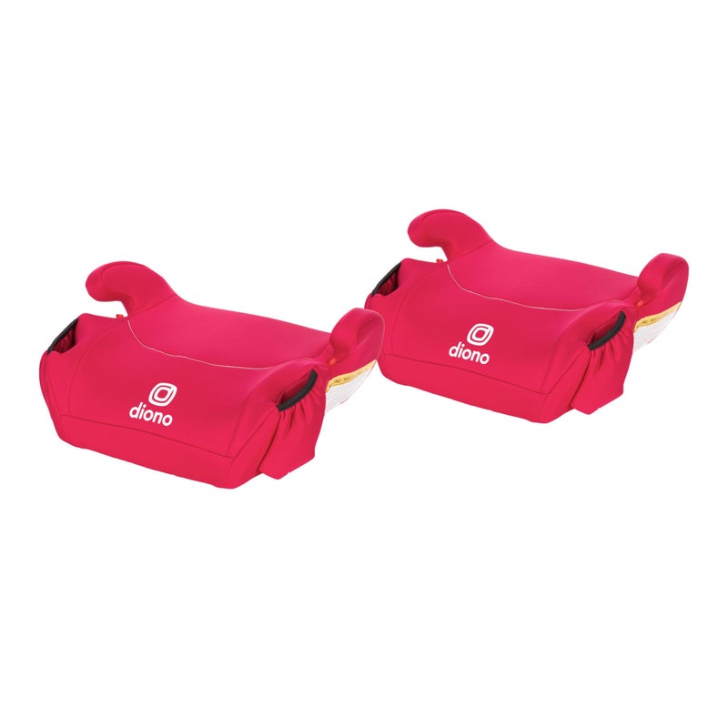 Diono Solana No Latch Pack of 2 Backless Booster Car Seats Lightweight Machine Washable Covers Cup Holders Pink Cotton Candy