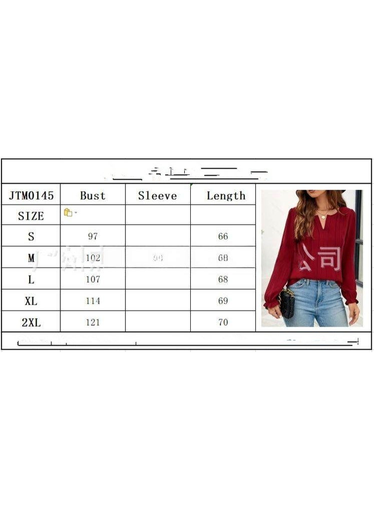 general Blooming Jelly Womens Tops Dressy Casual Long Sleeve Shirts V Neck Chiffon Blouses Fall Outfits for Women 2026 - Image 3