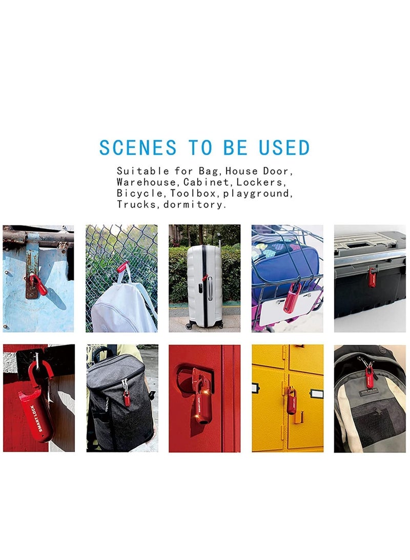 Fingerprint Padlock Multifunctional USB Smart Cabinet Keyless Home Travel Case Drawer Anti Theft Zinc Alloy Lock (Red)  - Image 5