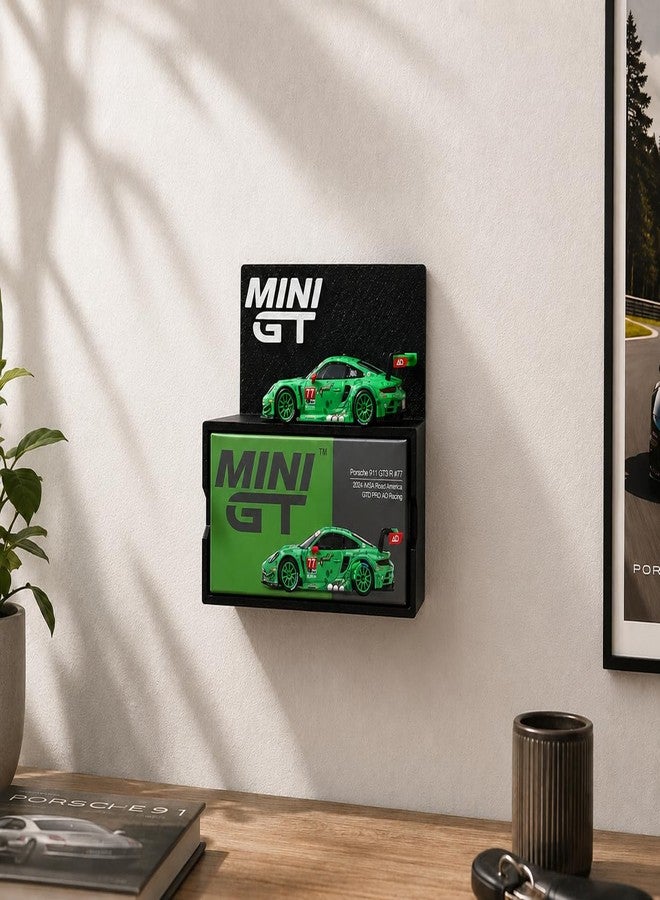 Garage64 رف عرض GARAGE64 Mini GT لسيارات مصبوبة بمقياس 1:64 وصناديق العرض | حامل جداري أو مكتبي للعرض | رف عرض فاخر غير لامع لهواة الجمع | حامل عرض Mini GT (الرف فقط) - Image 1