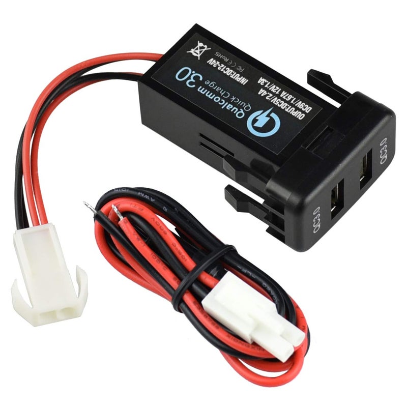 Cllena Quick Charge 3.0 Dual USB Port Charger Socket for Toyota - Image 4