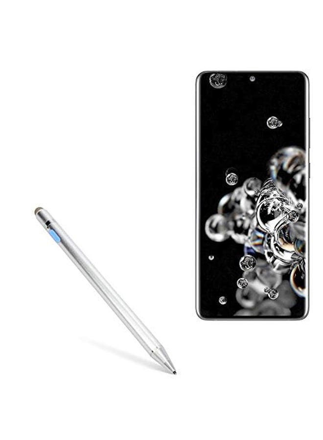 BoxWave Stylus Pen Compatible with Samsung Galaxy S20 Ultra 5G - AccuPoint Active Stylus, Electronic Stylus with Ultra Fine Tip - Metallic Silver - Image 2