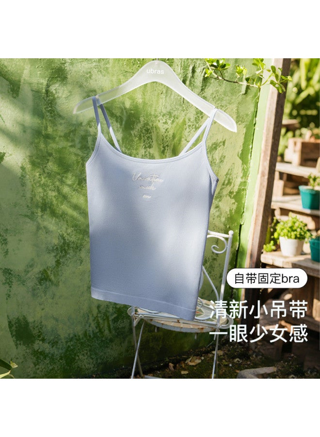 ubras New Padded Camisole With Built-In Bra, Youthful And Casual, No Need For A Bra, Women'S Summer Sleeveless Top - Image 2