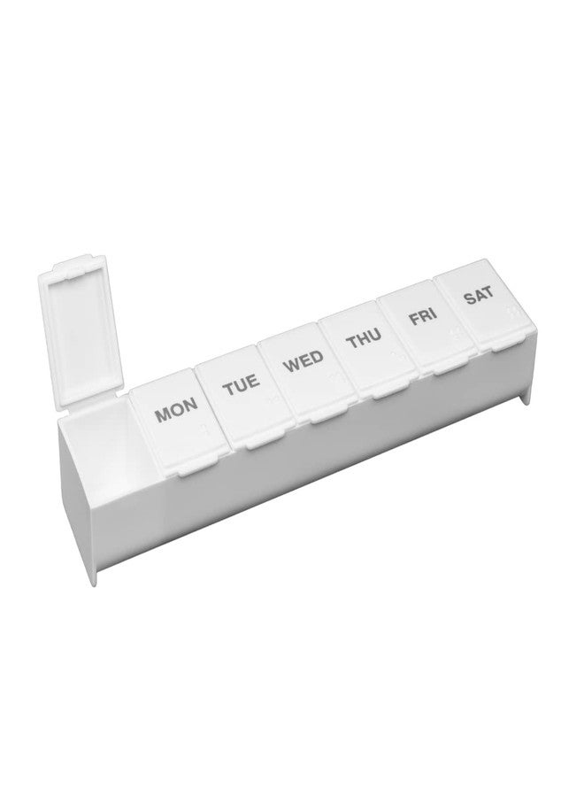 EZY DOSE Weekly (7-Day) Pill Case, Medicine Planner, Vitamin Organizer Box, Convenient and Easy to Use, Large Compartments, Travel Friendly, White, Made in the USA, BPA Free - Image 1