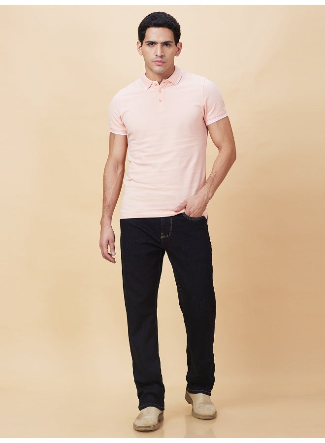 Being Human Mens Peach Polo Collar Short Sleeve Polo T-Shirt - Image 5